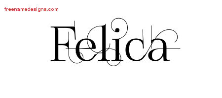 Decorated Name Tattoo Designs Felica Free