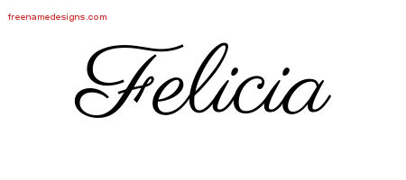 Classic Name Tattoo Designs Felicia Graphic Download