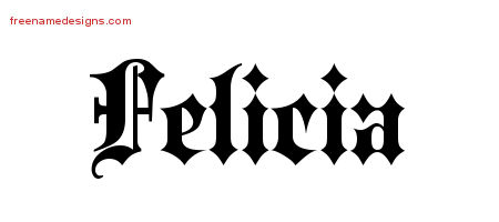 Old English Name Tattoo Designs Felicia Free