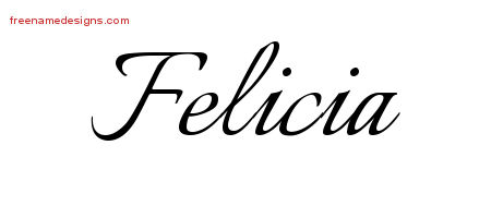 Calligraphic Name Tattoo Designs Felicia Download Free