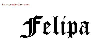 Blackletter Name Tattoo Designs Felipa Graphic Download