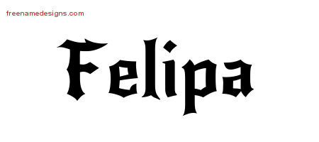 Gothic Name Tattoo Designs Felipa Free Graphic