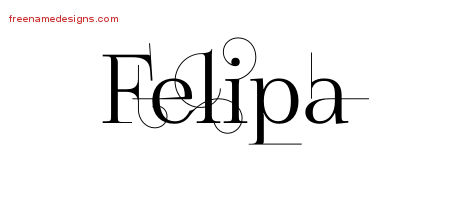 Decorated Name Tattoo Designs Felipa Free