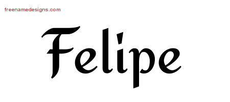 Calligraphic Stylish Name Tattoo Designs Felipe Free Graphic