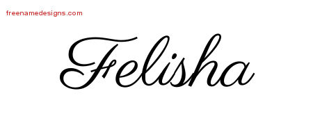 Classic Name Tattoo Designs Felisha Graphic Download