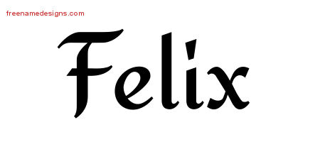 Calligraphic Stylish Name Tattoo Designs Felix Free Graphic