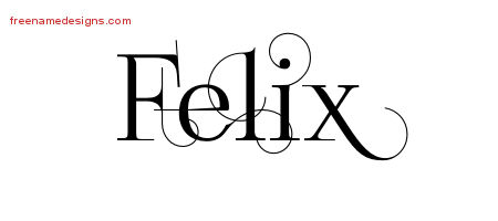 Decorated Name Tattoo Designs Felix Free Lettering