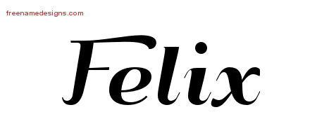 Art Deco Name Tattoo Designs Felix Graphic Download