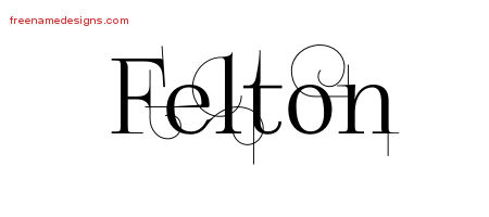 Decorated Name Tattoo Designs Felton Free Lettering