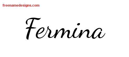 Lively Script Name Tattoo Designs Fermina Free Printout