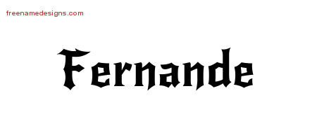 Gothic Name Tattoo Designs Fernande Free Graphic