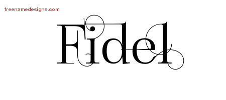 Decorated Name Tattoo Designs Fidel Free Lettering