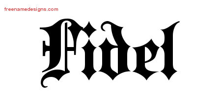 Old English Name Tattoo Designs Fidel Free Lettering