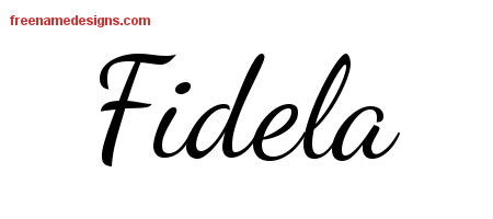 Lively Script Name Tattoo Designs Fidela Free Printout