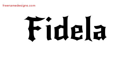 Gothic Name Tattoo Designs Fidela Free Graphic