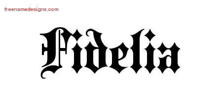 Old English Name Tattoo Designs Fidelia Free