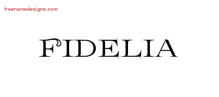 Flourishes Name Tattoo Designs Fidelia Printable