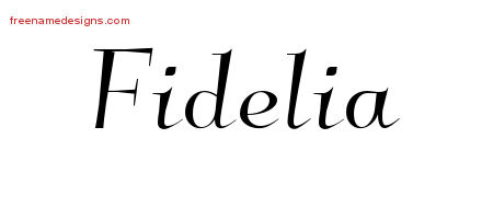Elegant Name Tattoo Designs Fidelia Free Graphic