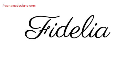Classic Name Tattoo Designs Fidelia Graphic Download