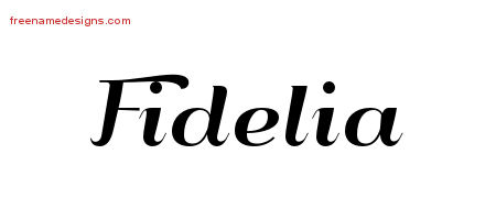 Art Deco Name Tattoo Designs Fidelia Printable