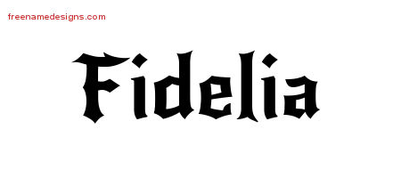 Gothic Name Tattoo Designs Fidelia Free Graphic