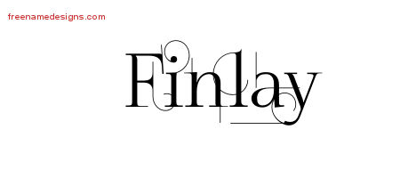 Decorated Name Tattoo Designs Finlay Free Lettering