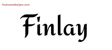 Calligraphic Stylish Name Tattoo Designs Finlay Free Graphic