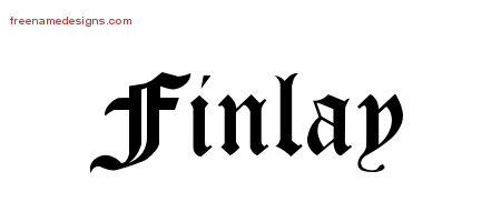Blackletter Name Tattoo Designs Finlay Printable