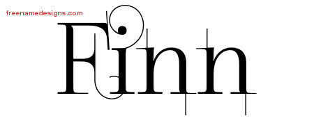 Decorated Name Tattoo Designs Finn Free Lettering