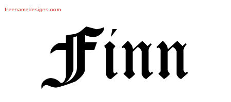 Blackletter Name Tattoo Designs Finn Printable