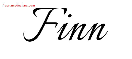 Calligraphic Name Tattoo Designs Finn Free Graphic