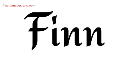 Calligraphic Stylish Name Tattoo Designs Finn Free Graphic