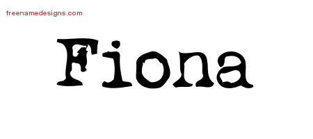Vintage Writer Name Tattoo Designs Fiona Free Lettering