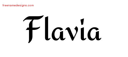 Calligraphic Stylish Name Tattoo Designs Flavia Download Free
