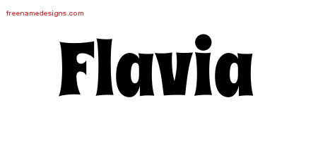 Groovy Name Tattoo Designs Flavia Free Lettering