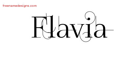 Decorated Name Tattoo Designs Flavia Free