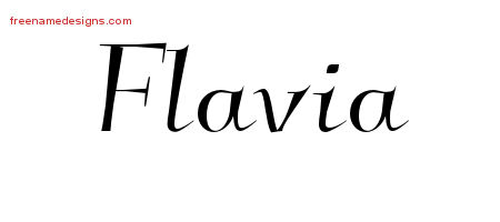 Elegant Name Tattoo Designs Flavia Free Graphic