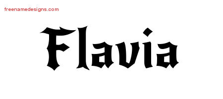 Gothic Name Tattoo Designs Flavia Free Graphic