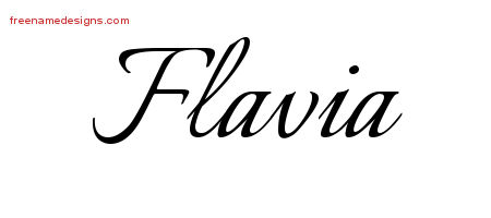 Calligraphic Name Tattoo Designs Flavia Download Free