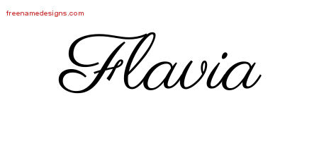 Classic Name Tattoo Designs Flavia Graphic Download