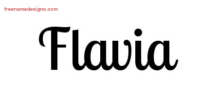 Handwritten Name Tattoo Designs Flavia Free Download