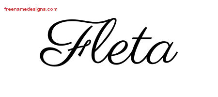 Classic Name Tattoo Designs Fleta Graphic Download