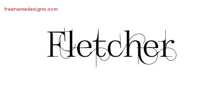 Decorated Name Tattoo Designs Fletcher Free Lettering