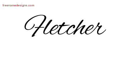 Cursive Name Tattoo Designs Fletcher Free Graphic