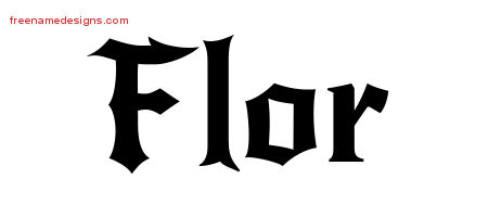 Gothic Name Tattoo Designs Flor Free Graphic