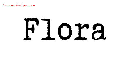 Typewriter Name Tattoo Designs Flora Free Download