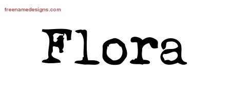 Vintage Writer Name Tattoo Designs Flora Free Lettering