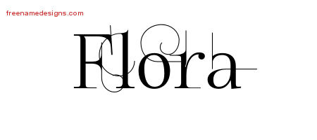 Decorated Name Tattoo Designs Flora Free