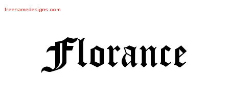 Blackletter Name Tattoo Designs Florance Graphic Download
