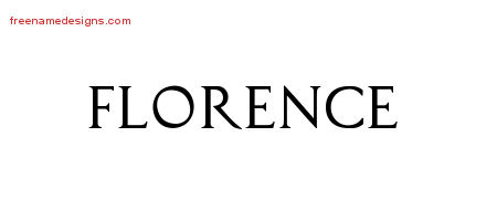Regal Victorian Name Tattoo Designs Florence Graphic Download